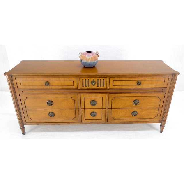 Baker Fruitwood 72" Long 9 Drawers Dresser Credenza Cabinet MINT! For Sale - Image 14 of 18