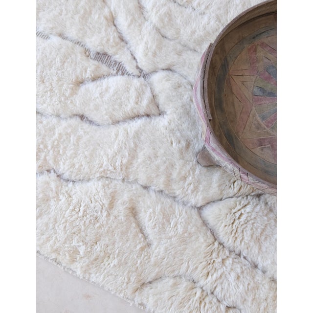 Moroccan Abstract Shag Wool Rug - 5.3 X 3.4 Ft For Sale In Cleveland - Image 6 of 8