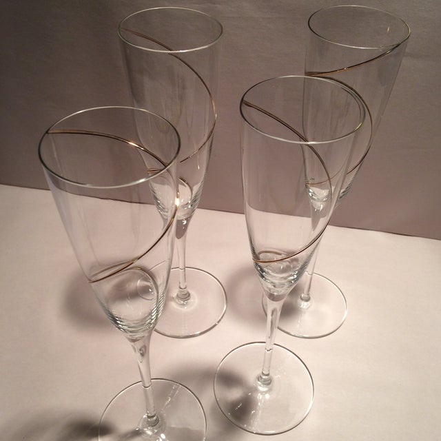 Vintage Gold Swirl Champagne Flutes Set of 4 Chairish