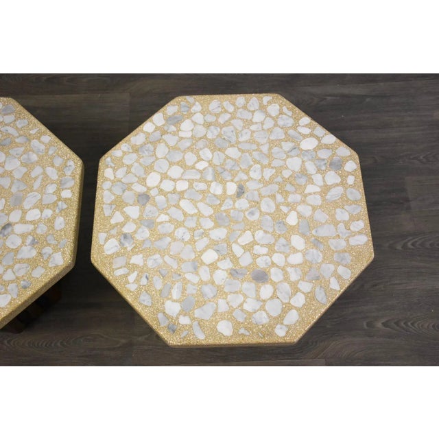 Harvey Probber Walnut and Terrazzo End Tables by Harvey Probber - a Pair For Sale - Image 4 of 9
