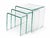 A refined set of three Italian waterfall glass nesting tables, dating to the 20th century. Crafted entirely from clear...