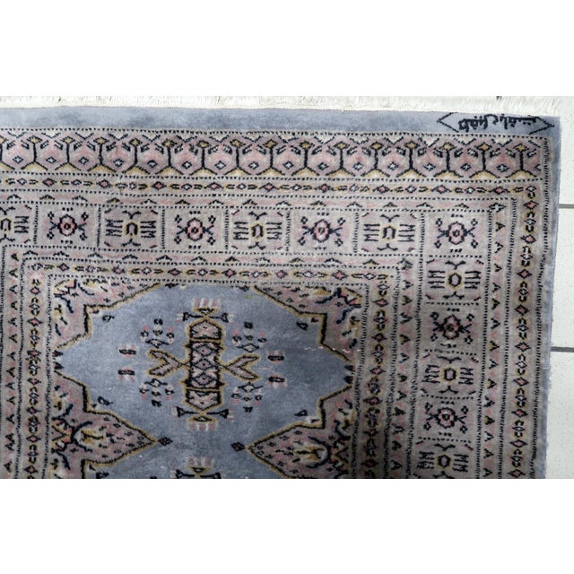 Ivory 1950s, Vintage Uzbek Bukhara Handmade Rug 3 X 5 For Sale - Image 8 of 12