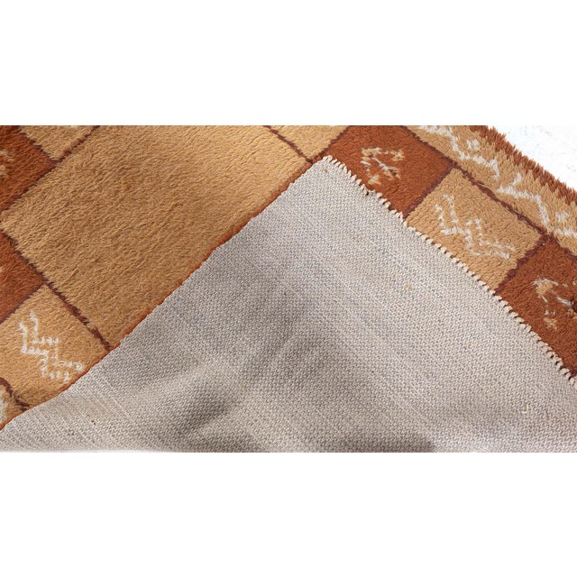 Doris Leslie Blau Vintage Swedish Pile Rug in Geometric Checkerboard Design For Sale - Image 9 of 9