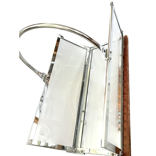 Danny Alessandro Chrome & Glass Fireplace Log Holder / Magazine Rack, Italy, 1970s For Sale - Image 12 of 13