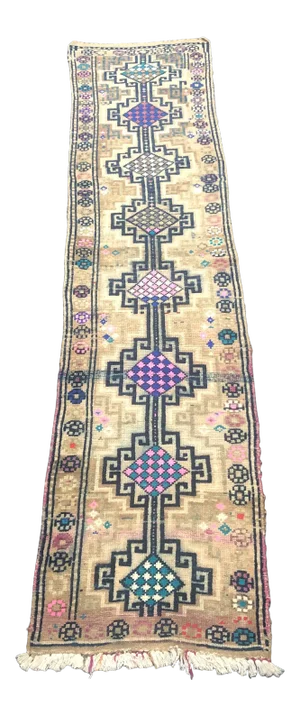 Vintage Turkish Handmade Wool Anatolian Runner Rug