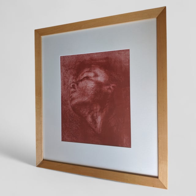 Vintage Original Pastel Portrait Drawing Framed For Sale - Image 4 of 9