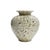 A striking vintage Italian ceramic vase featuring a creamy ivory ground covered in an expressive black splatter glaze. The...