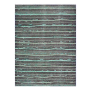 Vintage Turkish Kilim Rug With Brown and Turquoise Accents For Sale