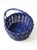 Large Vintage Blue Wicker Basket With Handle For Sale - Image 10 of 13