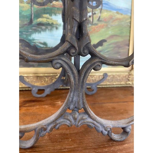 Likely Antique Cast Iron Scrollwork Fireplace Log Holder With Ornate Victorian Styling For Sale - Image 9 of 10