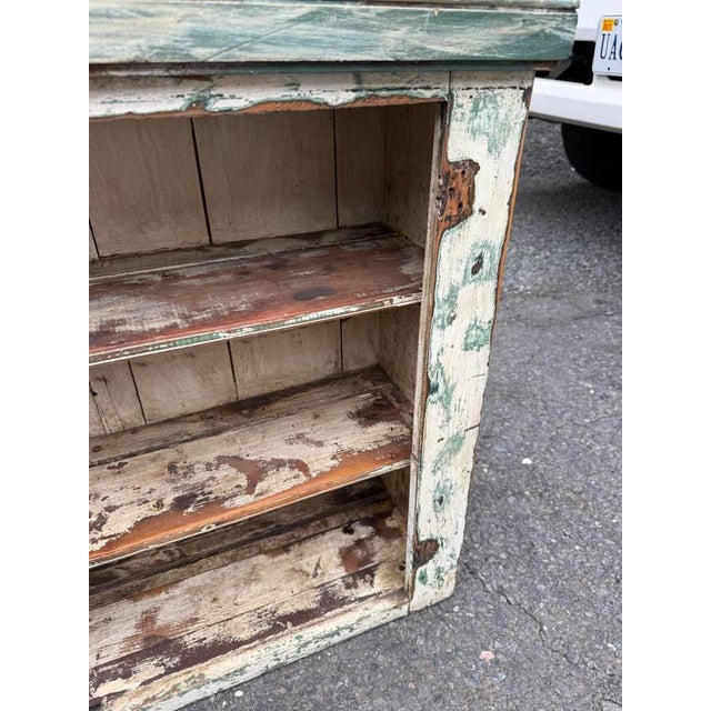 Wood Antique Victorian Style Painted Open Shelving Unit Bookcase For Sale - Image 7 of 14