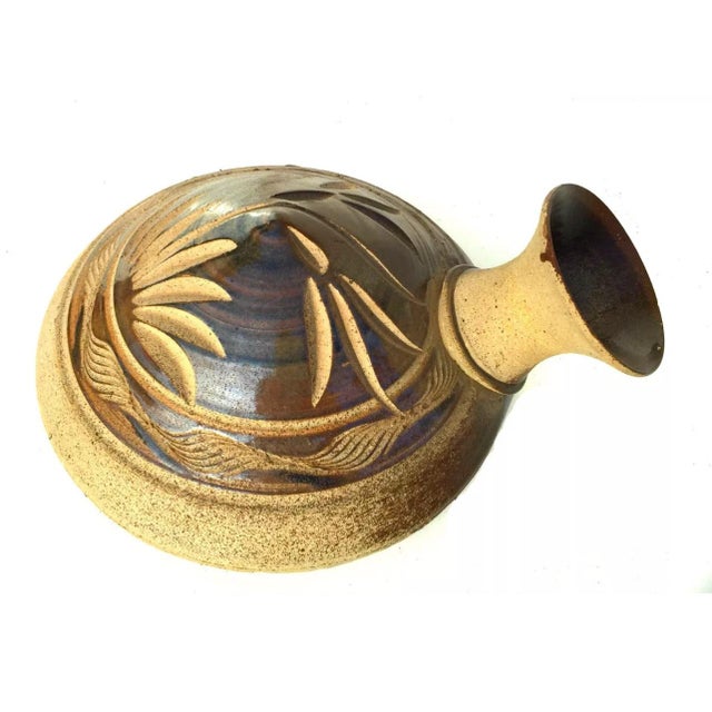 Mid Century Modern Weedpot Teapot Ceramic Pottery Turtle Back Retro For Sale - Image 4 of 5