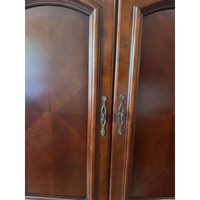 Traditional Cherry Finish Armoire Tv Cabinet With Claw Feet, 67 In For Sale - Image 4 of 4
