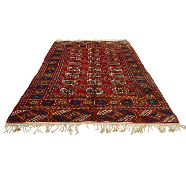 Vintage Afghan Buchara Rug, 1980s For Sale - Image 10 of 11