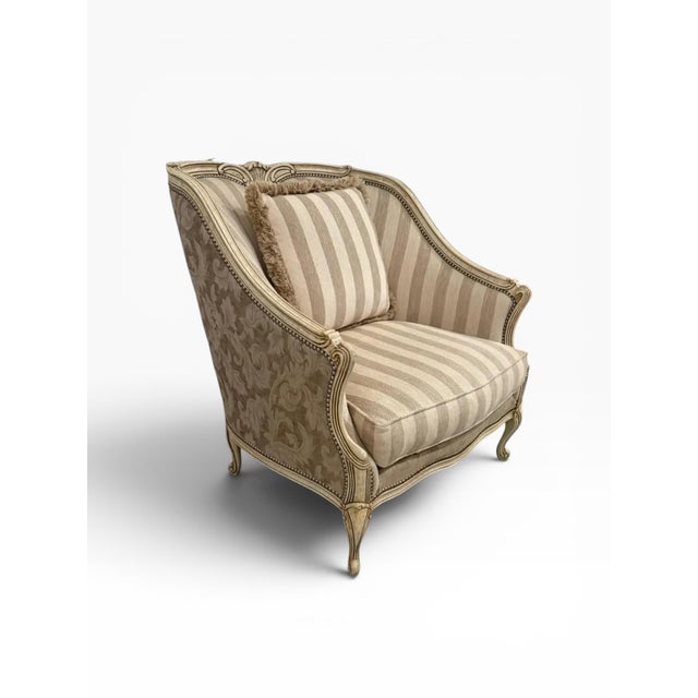 Henredon Henredon Beacon Hill 1990s Oversized French Country Bergère Armchair For Sale - Image 4 of 13
