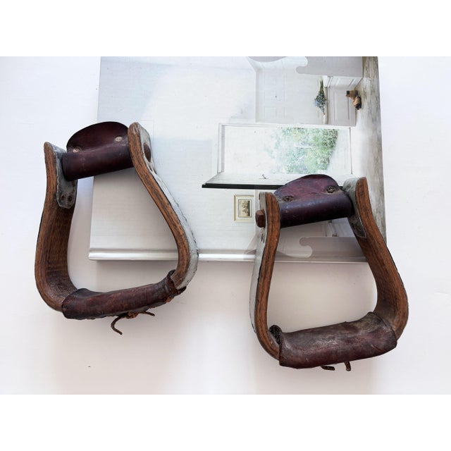 Farmhouse 1950s Vintage Western Horse Saddle Stirrups, a Pair For Sale - Image 3 of 9