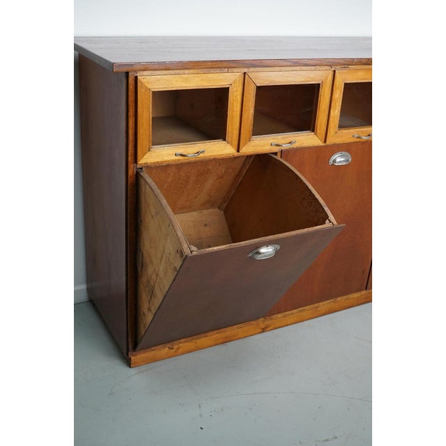 Vintage Dutch Beech and Oak Haberdashery Cabinet, 1950s For Sale - Image 11 of 17
