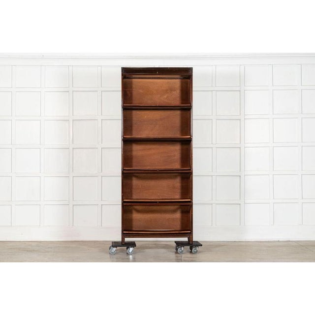 Large Gunn Mahogany Glazed Sectional Bookcase, 1900 For Sale - Image 4 of 17