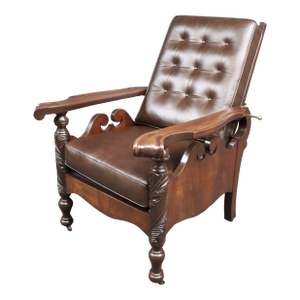 American Empire Acanthus Carved Morris Chair