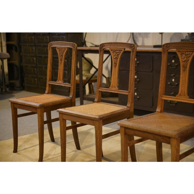 Art Nouveau Oak Chairs, 1910s, Set of 4 For Sale - Image 5 of 10