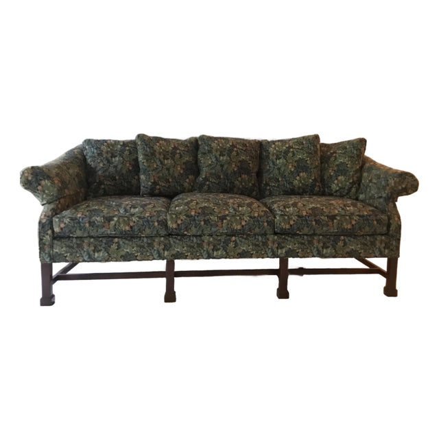 1990s Hickory Chair Custom James River Plantation Collection Traditional Chippendale Camelback Tapestry Sofa For Sale