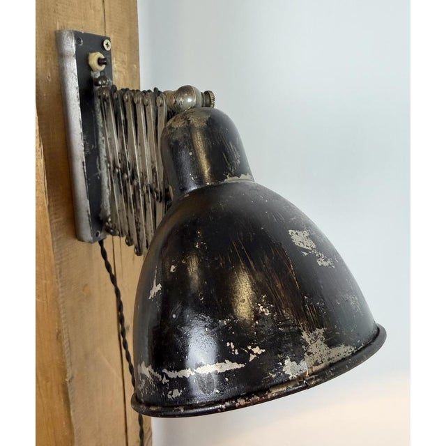 Industrial Black Scissor Wall Lamp, 1950s For Sale - Image 17 of 18