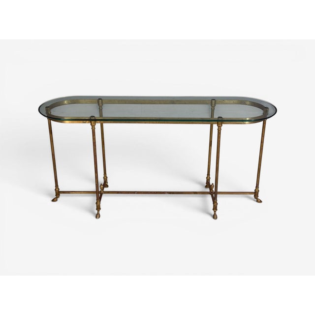 Mid-Century Modern LaBarge, German Modern, Console Table, Brass, Glass, Germany, 1970s For Sale - Image 3 of 12