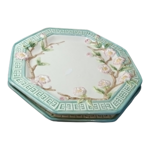 Pair of Vintage Fitz & Floyd Cherry Blossom Octagonal Plates