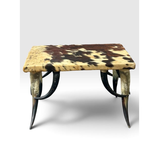 Rare Vintage Southwest Style Sculptural Texas Longhorn & Cowhide 5-Piece Living Room Suite. For Sale In West Palm - Image 6 of 12