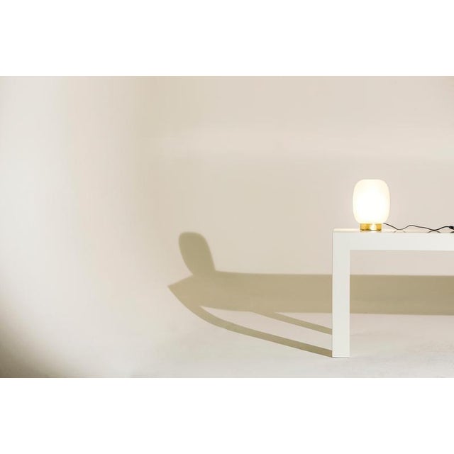 Metal VF210 Table Lamp in Satin Brass and Blown Glass by Daluce For Sale - Image 7 of 8