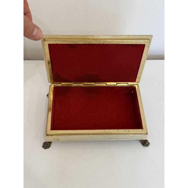 Green Mid-Century Onyx Jewelry Box, 1950s. For Sale - Image 8 of 9
