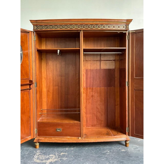 Wood Antique Italian Neoclassical Style Armoire For Sale - Image 7 of 18