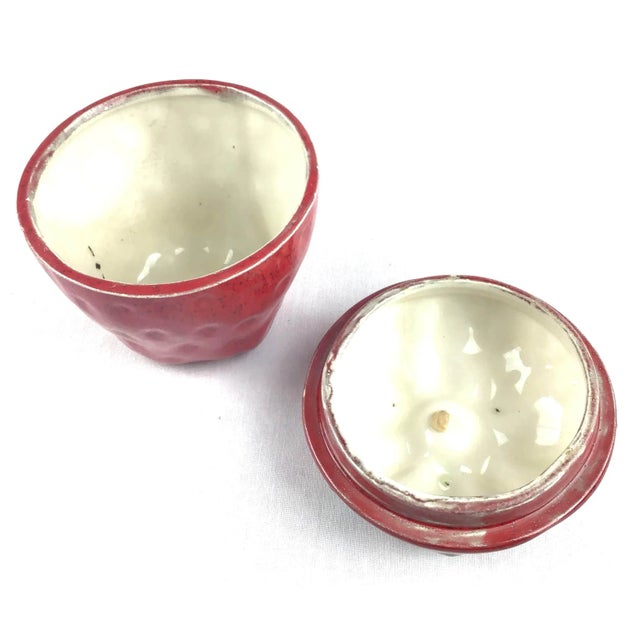 1960s Vintage 1960s Strawberry Covered Container For Sale - Image 5 of 11