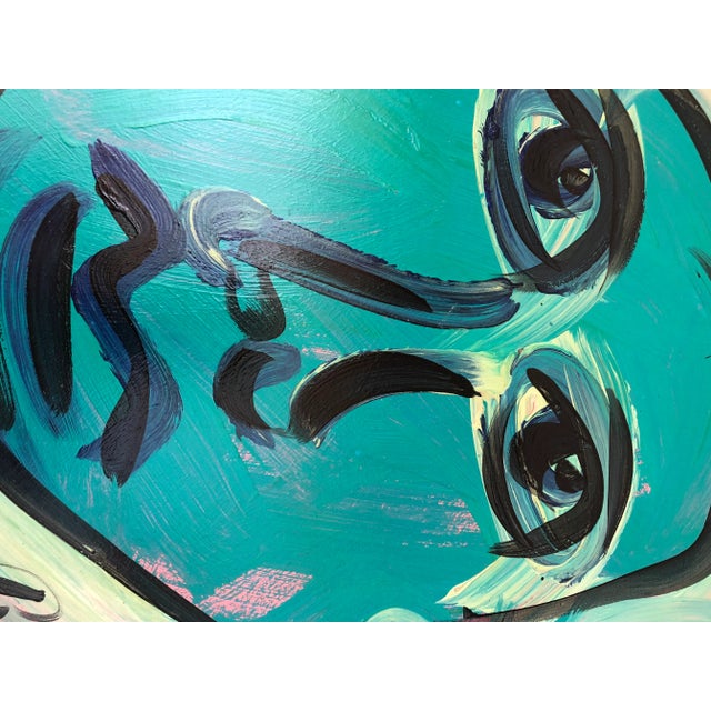 Peter Keil Vintage Peter Robert Keil Blue Period 1974 Signed Expressionist Portrait Painting With Certificate of Authenticity For Sale - Image 4 of 13