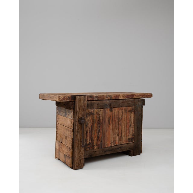 20th Century French Industrial Wooden Work Table For Sale - Image 13 of 18