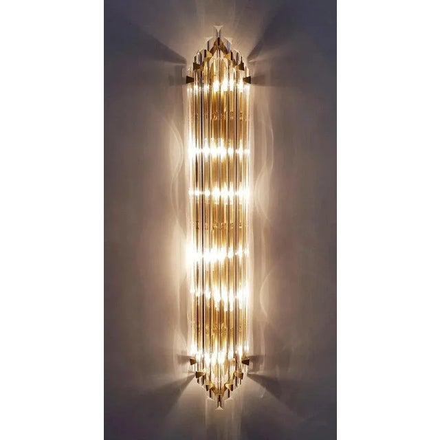 Italian 21st Century Maestoso Murano Triedri Glass Rod Sconce by Fabio LTD For Sale - Image 3 of 10