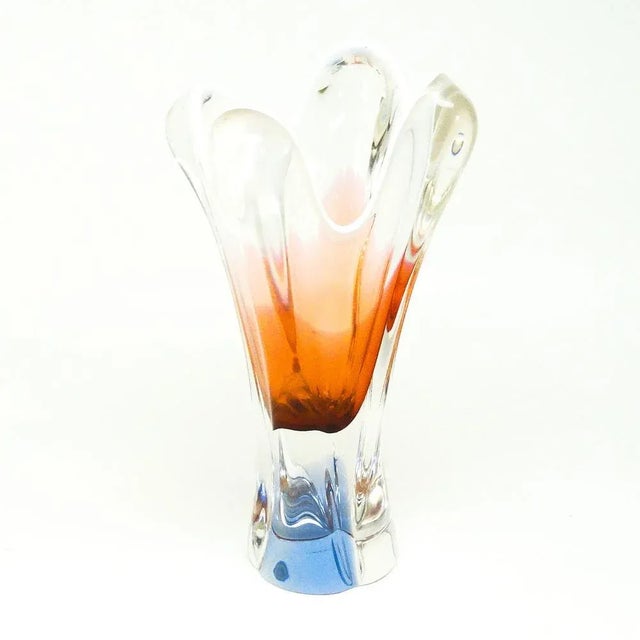 Glass Postmodern Vase from Chribska Glassworks, Czechoslovakia, 1930s For Sale - Image 7 of 11