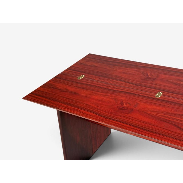 Sannemann, Convertible Console or Dining Table, Rosewood, Brass, Denmark, 1970s For Sale - Image 12 of 18