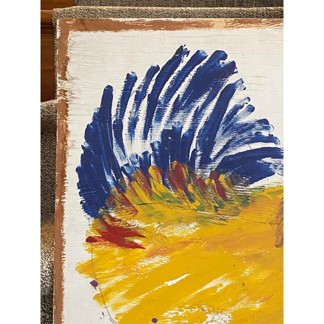 Late 20th Century “Farm Chicken” Jimmy Lee Sudduth Folk Art Painting For Sale - Image 6 of 13