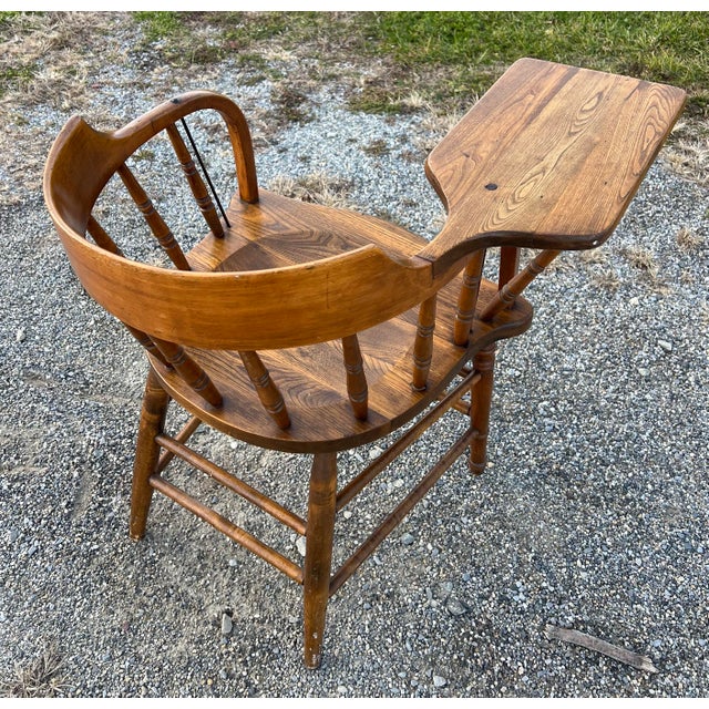 Rare Vintage Writing Arm Barrel Back Firehouse Windsor For Sale In New York - Image 6 of 11