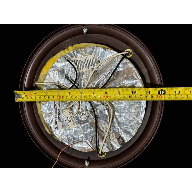 Traditional Vintage Ceiling Light Fixture Round Carved Floral Border Flush Mount For Sale - Image 3 of 9
