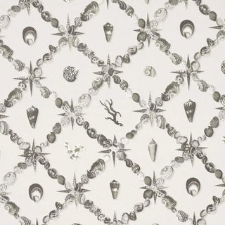 Schumacher Grotto Treillage Wallpaper, Grisaille For Sale