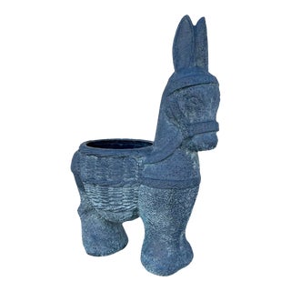 Vintage Mid Century Lawnware Hard Plastic Donkey Planter For Sale