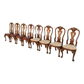 Kittinger Georgian Carved Mahogany Dining Chairs, Set of Eight For Sale
