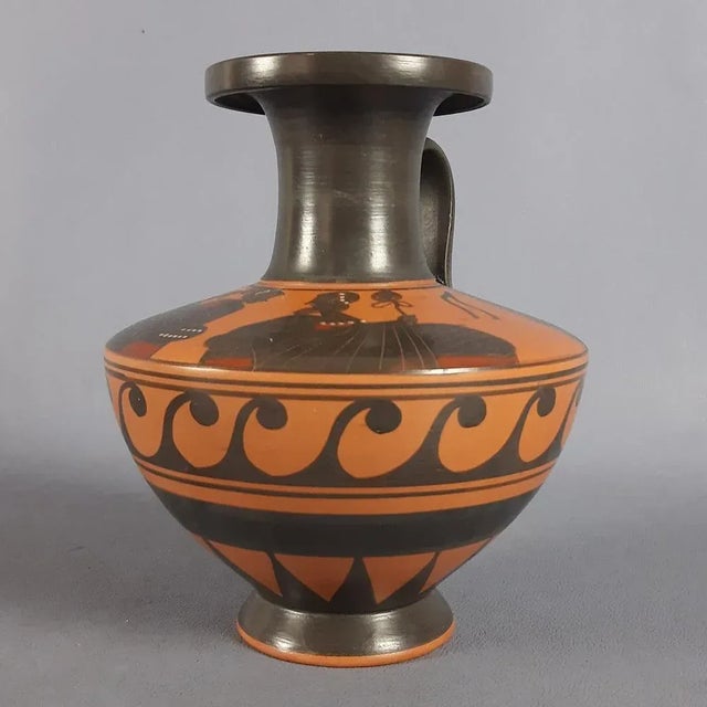 1950s Greek Red and Black Terracotta Amphora Vase, 1950s For Sale - Image 5 of 10