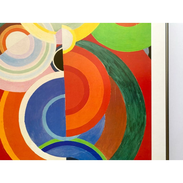 Sonia Delaunay Vintage 1980 Pace Editions Lithograph Print Framed Large Modernist Exhibition Poster " Composition " 1938 For Sale - Image 10 of 13