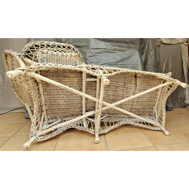 1920's White Wicker Chaise Lounge Chairish
