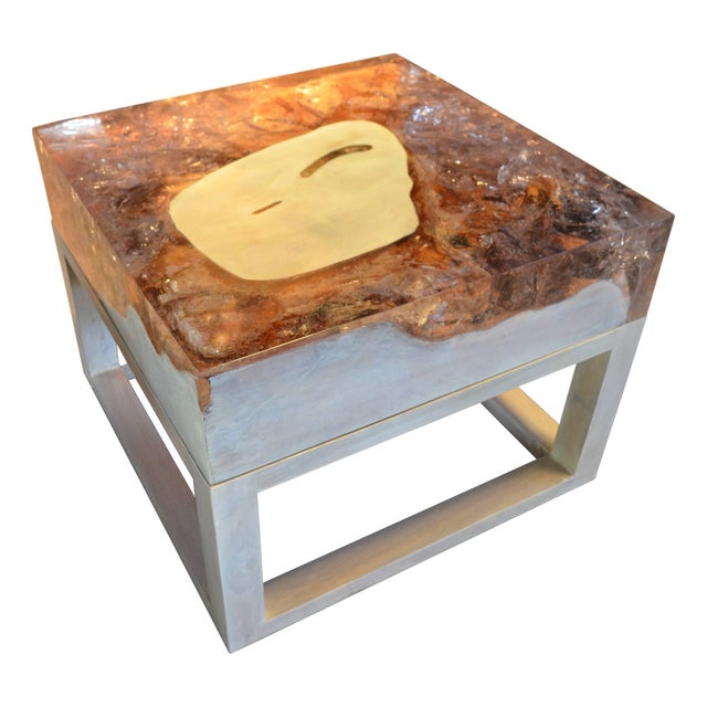 Andrianna Shamaris Cracked Resin Side Table or Coffee Table For Sale