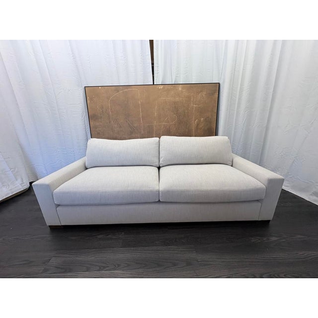 Rh Maxwell 8' Classic Sofa — 2-Cushion | Perennials Performance Linen Weave | Dove For Sale - Image 9 of 18
