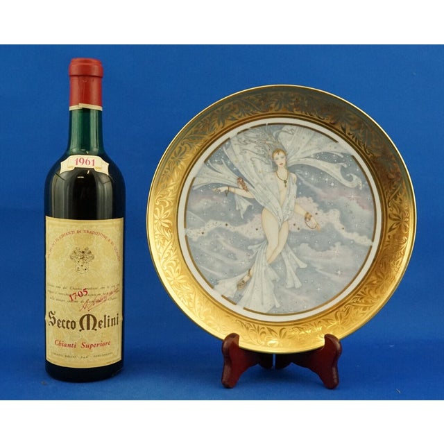 1980s Art Nouveau Style Porcelain Plates with Ladies Motif and Gilt Edges by Umberto Banchelli for Manufacture Seltmann Weiden, Bavaria, 1980s, Set of 4 For Sale - Image 5 of 18